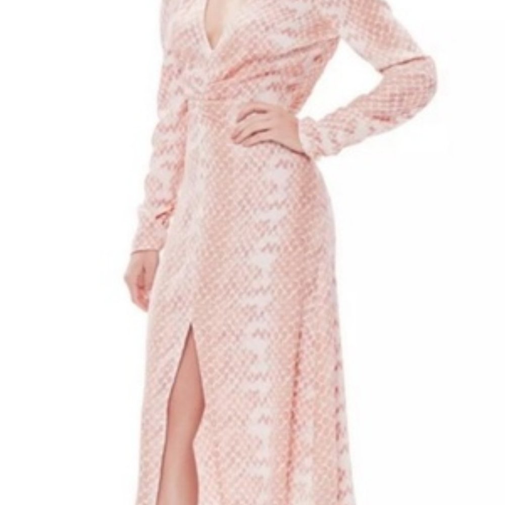 Midi pink snake print dress